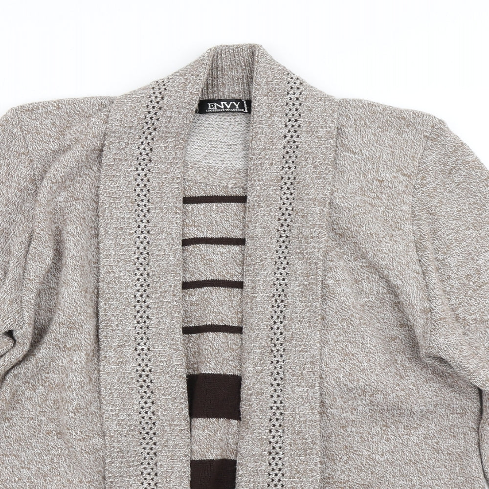 Envy Womens Brown Striped Knit Pullover Jumper Size M  - With cardigan