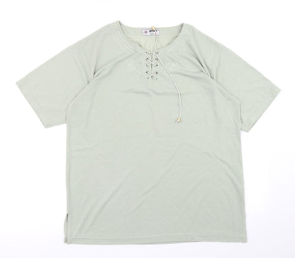 Womens UK Size M Lucky Green Basic T-Shirt