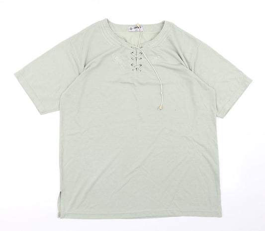 Womens UK Size M Lucky Green Basic T-Shirt