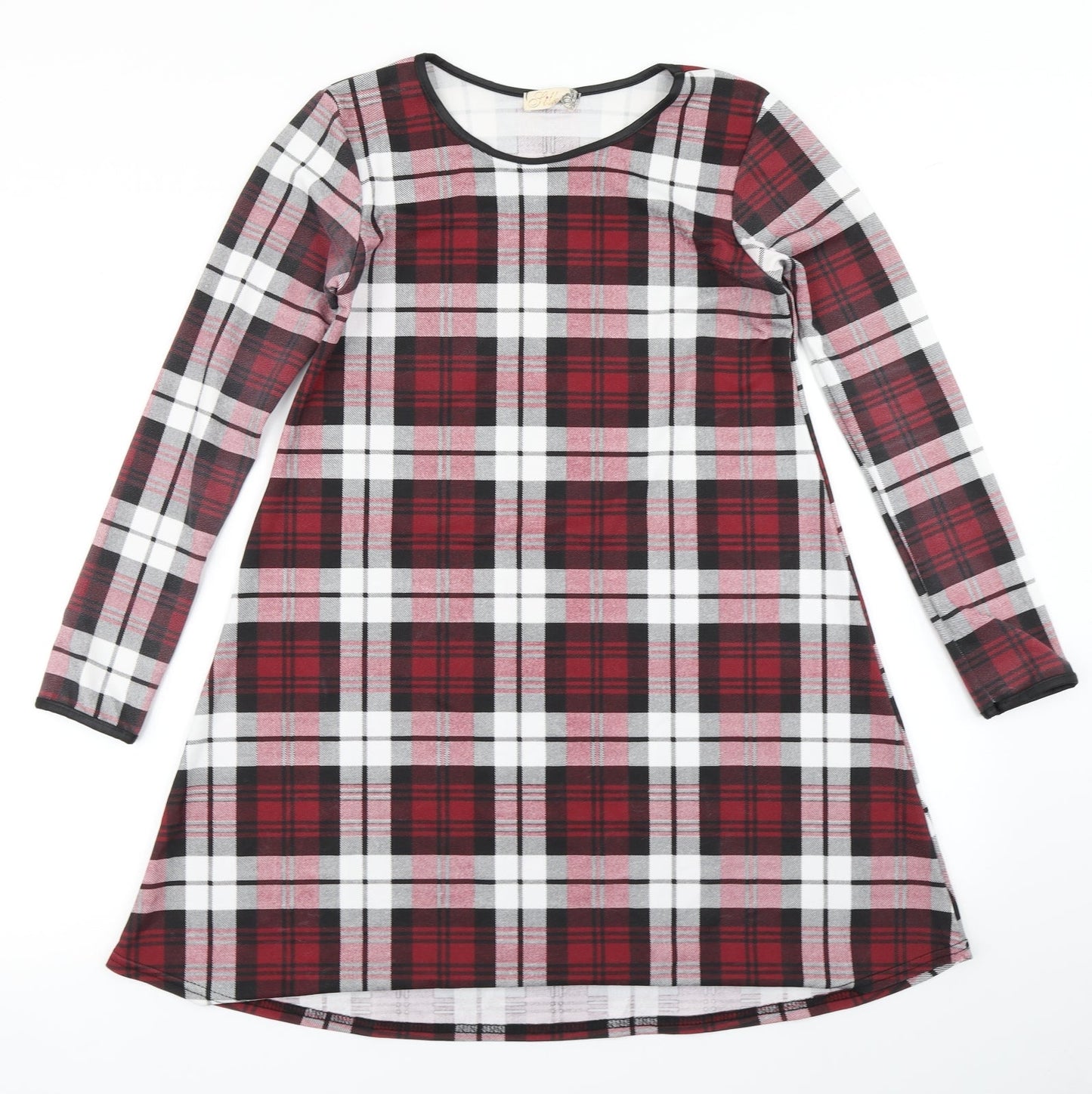 Silk Womens Red Plaid  A-Line  Size 10