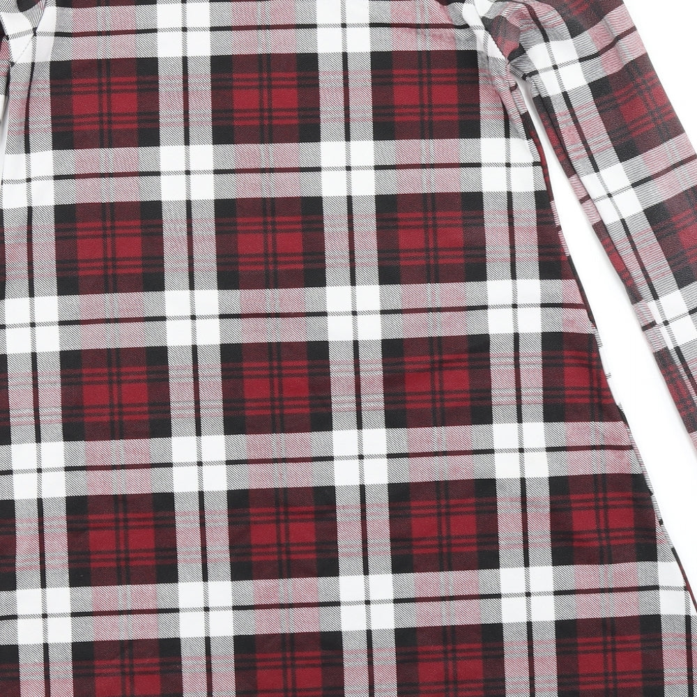 Silk Womens Red Plaid  A-Line  Size 10