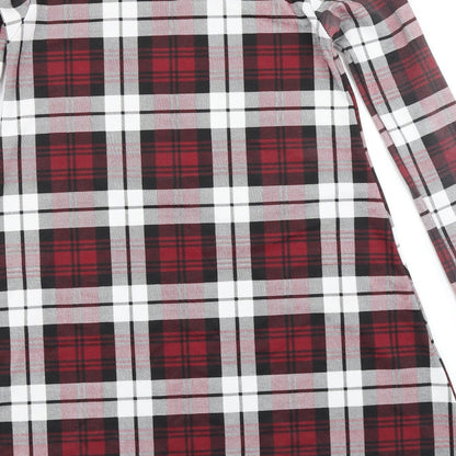 Silk Womens Red Plaid  A-Line  Size 10