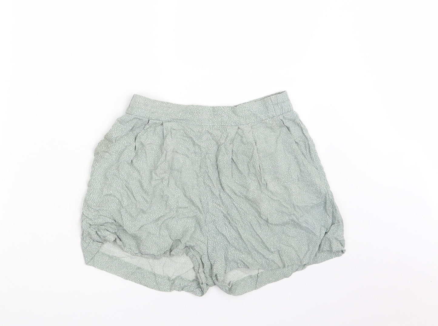 H&M Womens Green Polka Dot  Sweat Shorts Size 8 - Inside Leg 2 Inches