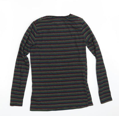 Primark Womens Black Striped  Pullover Sweatshirt Size 10