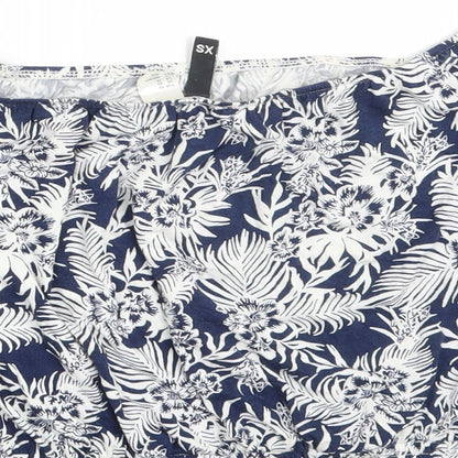 Womens UK Size XS H&M Blue Cropped T-Shirt
