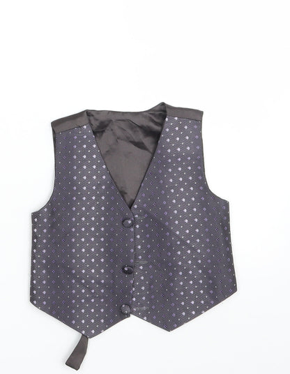 JAMES MORGAN Boys Black Floral  Jacket Waistcoat Size 12 Months