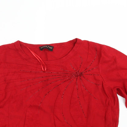 Anna Rose Womens Red   Pullover Sweatshirt Size M