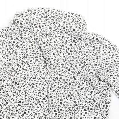 George Womens White Geometric  Basic Button-Up Size 12