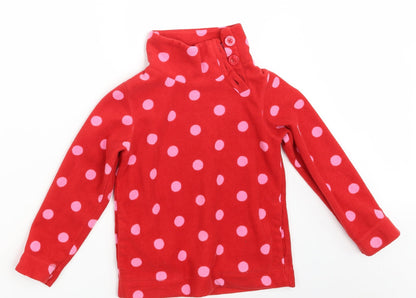 Additional front view of Next girls’ red polka dot jumper one size