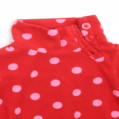 Close-up detail of Next girls’ red polka dot jumper one size