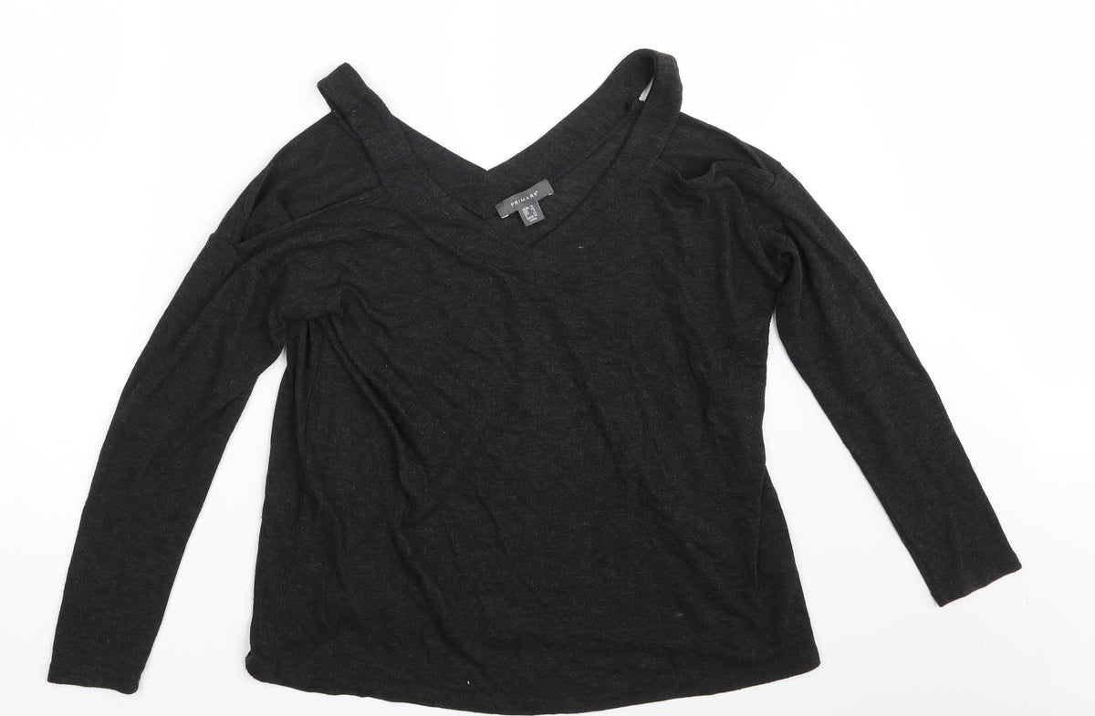 Additional front view of Primark women’s black pullover sweatshirt, size UK 12