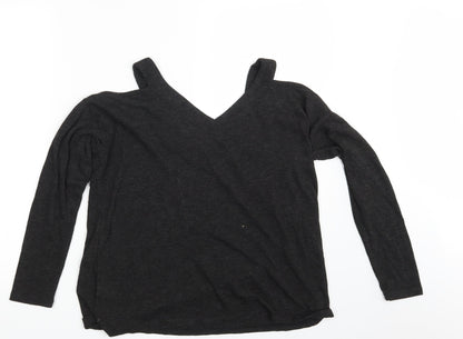 Back view of Primark women’s black pullover sweatshirt, size UK 12