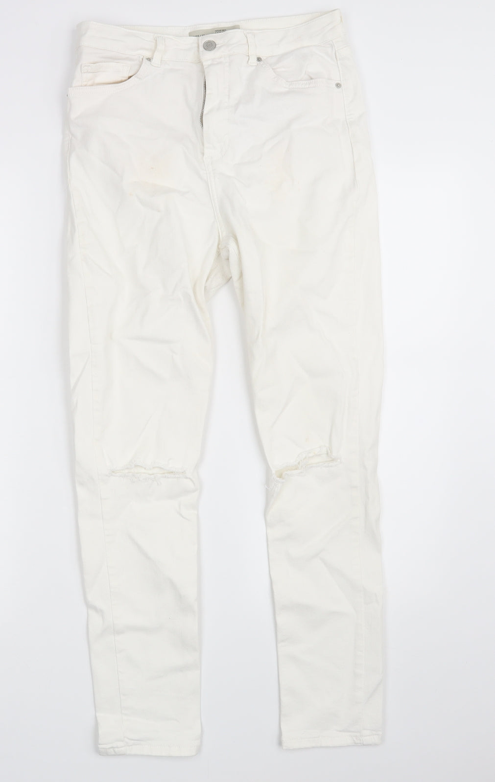 Topshop Womens Ivory  Denim Skinny Jeans Size 32 in L32 in