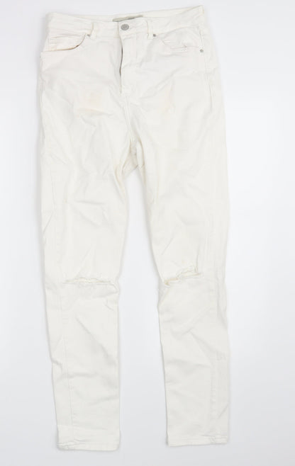 Topshop Womens Ivory  Denim Skinny Jeans Size 32 in L32 in
