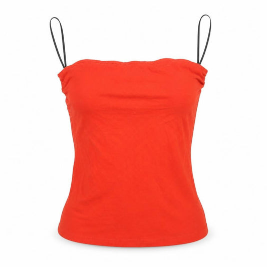 Front view of H&M women’s red cropped tank, size XS