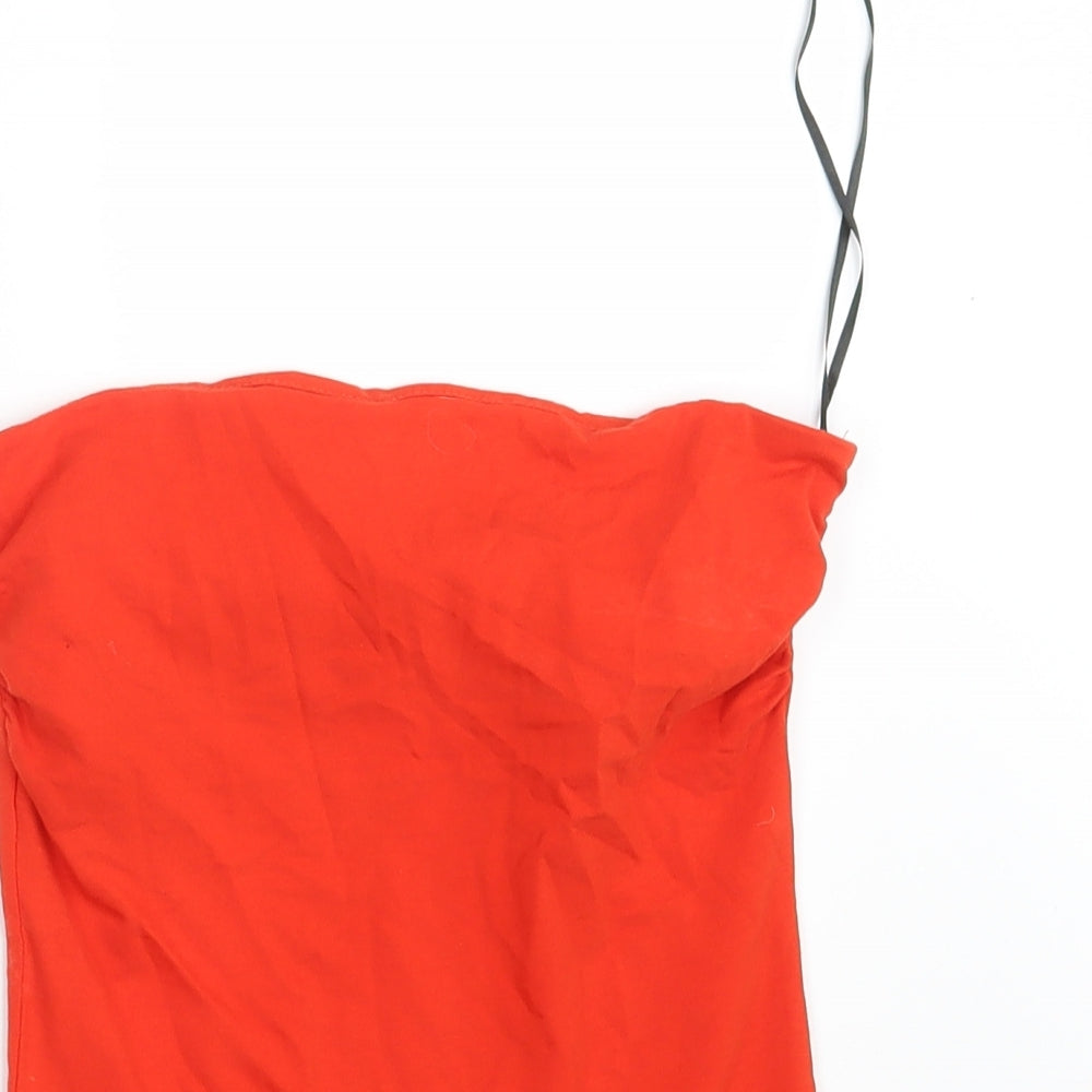 Womens UK Size XS H&M Red Cropped Tank