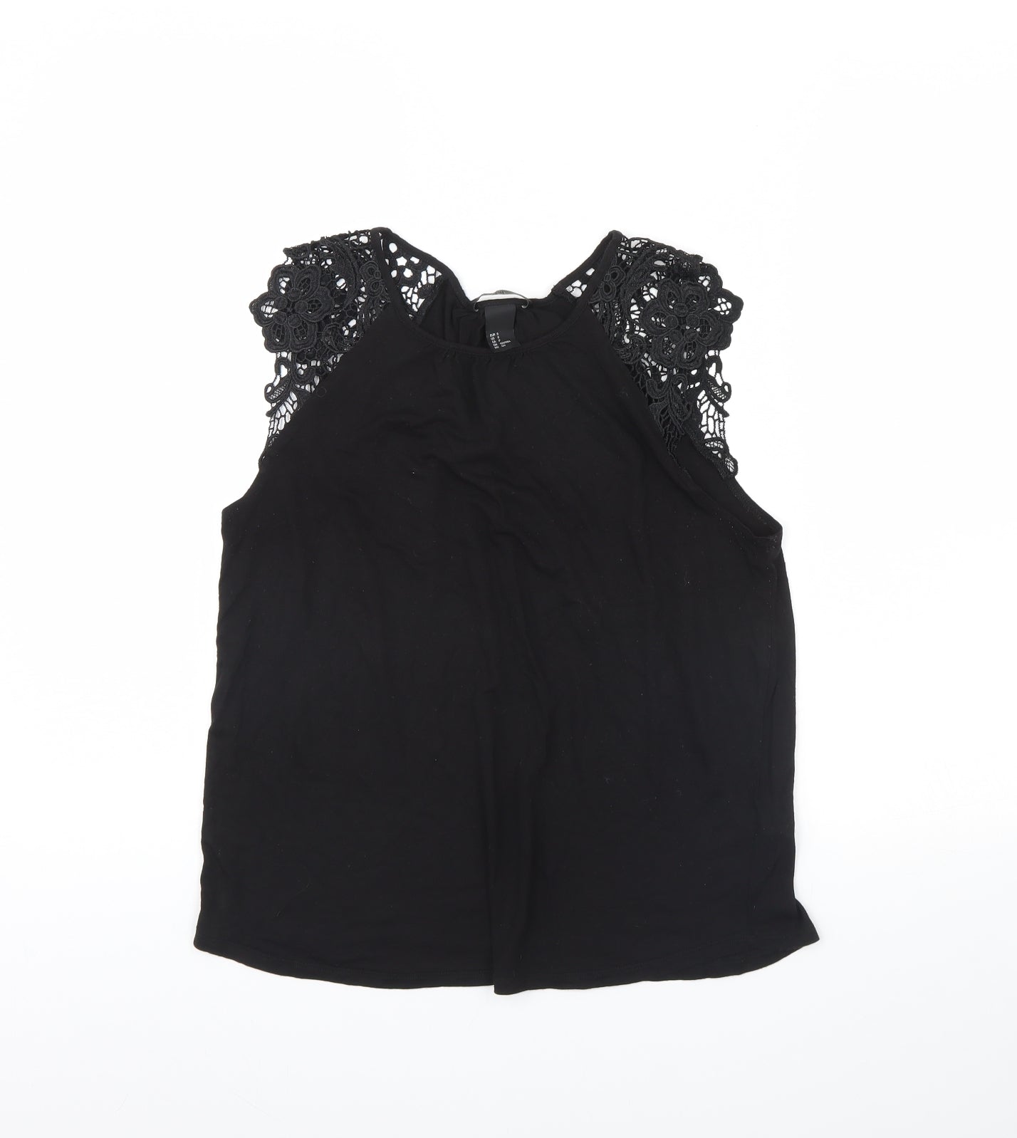 Womens UK Size S H&M Black Basic Tank