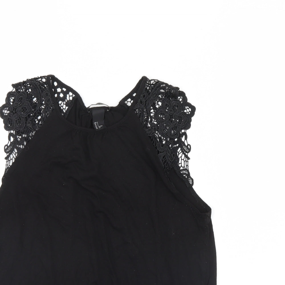 Womens UK Size S H&M Black Basic Tank