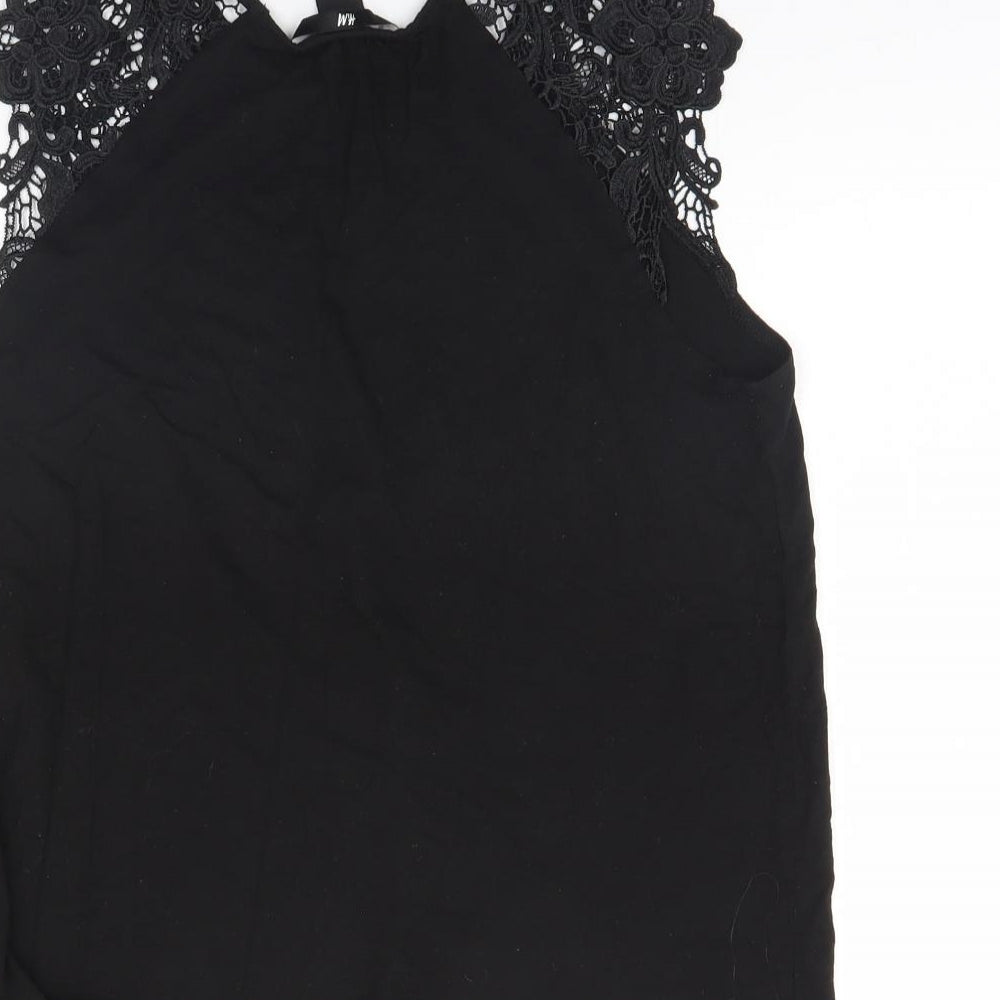 Womens UK Size S H&M Black Basic Tank