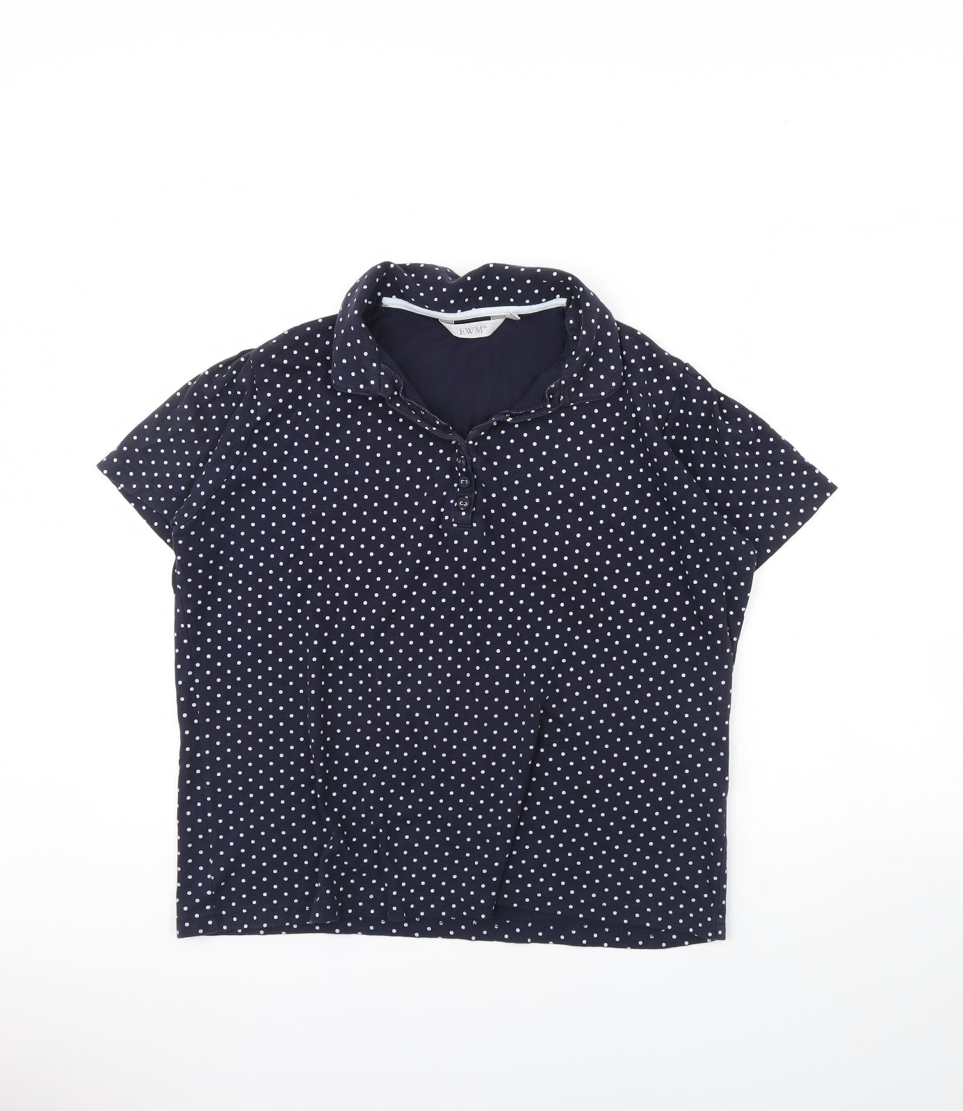 EWM Mens Blue Polka Dot   Polo Size L
