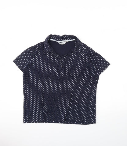 EWM Mens Blue Polka Dot   Polo Size L