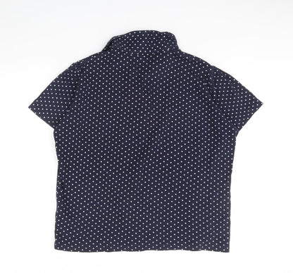 EWM Mens Blue Polka Dot   Polo Size L