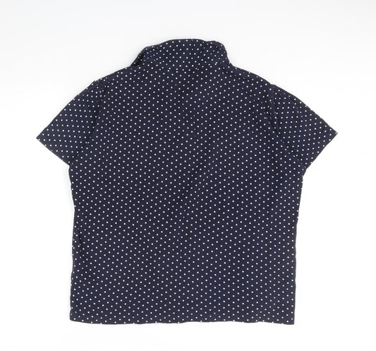 EWM Mens Blue Polka Dot   Polo Size L