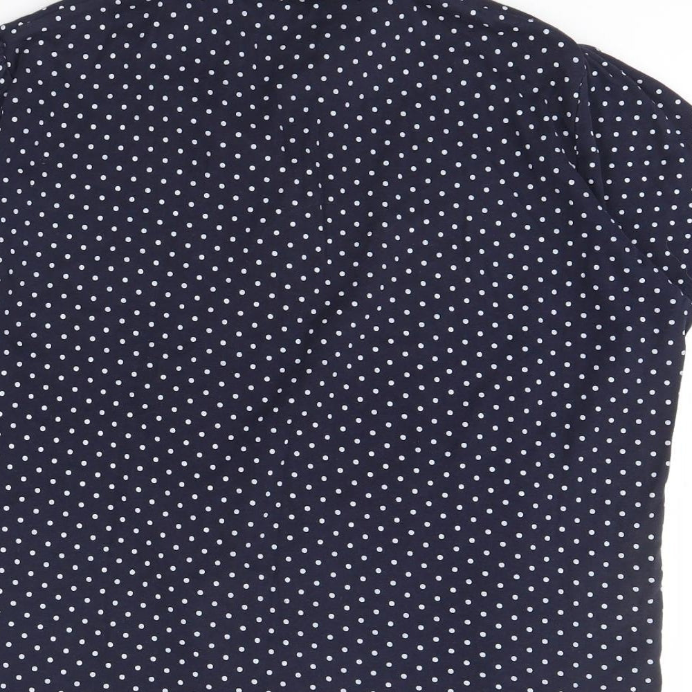 EWM Mens Blue Polka Dot   Polo Size L
