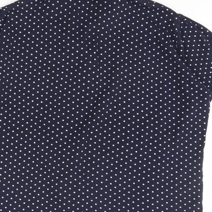 EWM Mens Blue Polka Dot   Polo Size L