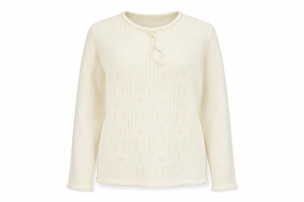 Front view of Prima women’s ivory jumper, size M