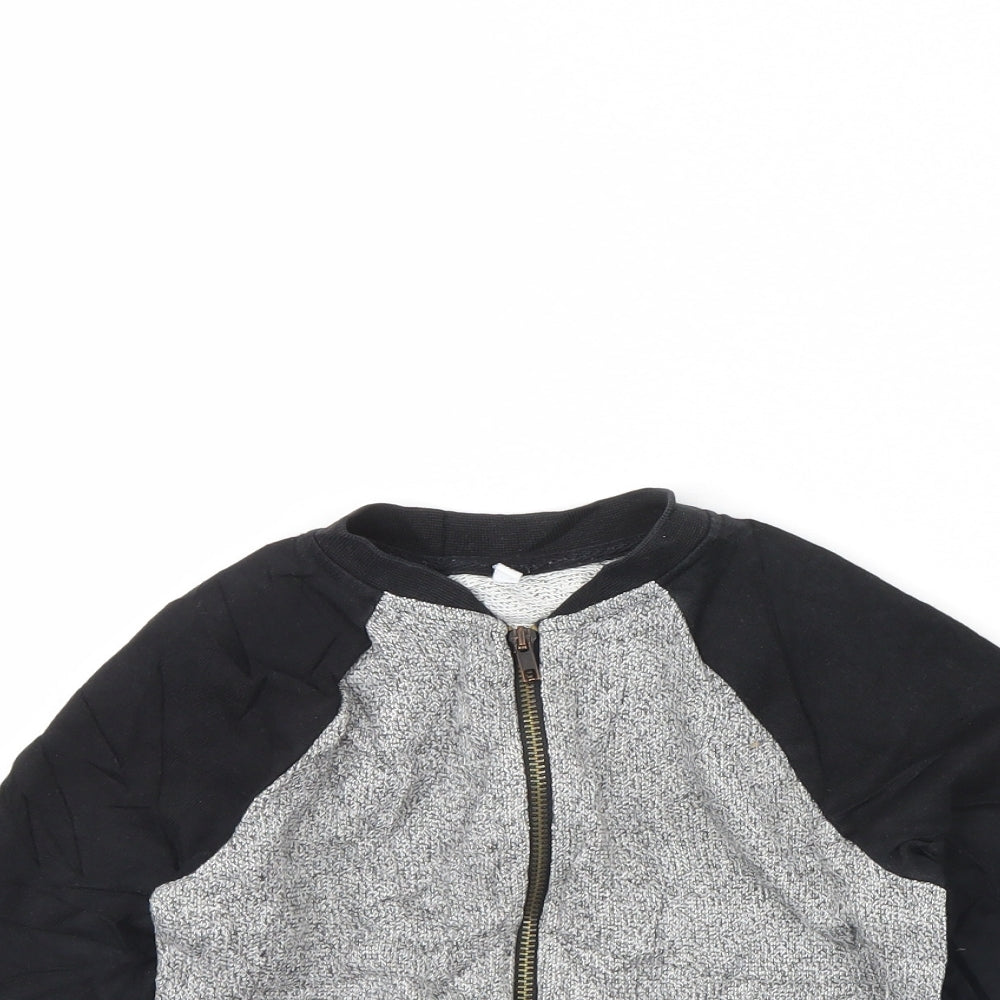 Close-up detail of Marks & Spencer boys’ grey jacket, size 7, years