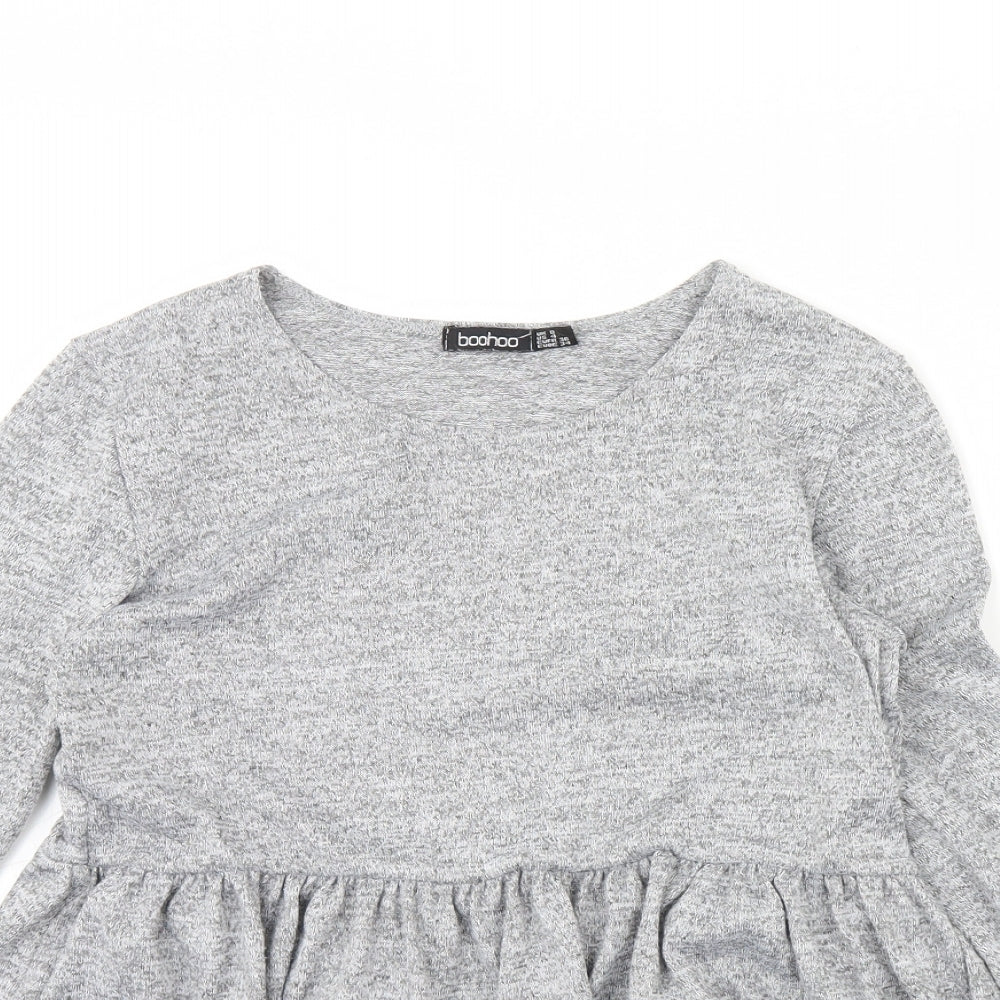 Womens UK Size 8 Boohoo Grey Pullover Jumper