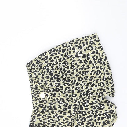 River Island Girls Green Animal Print  Culotte Shorts Size 4 Years