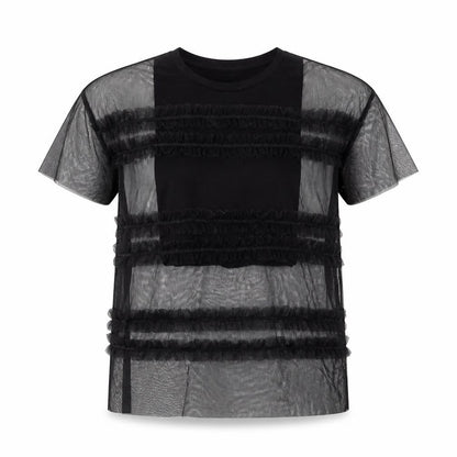Front view of River Island girls’ black basic t-shirt, size 7, years
