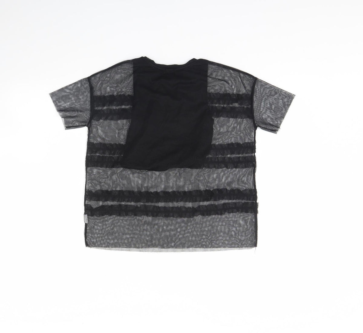 Back view of River Island girls’ black basic t-shirt, size 7, years