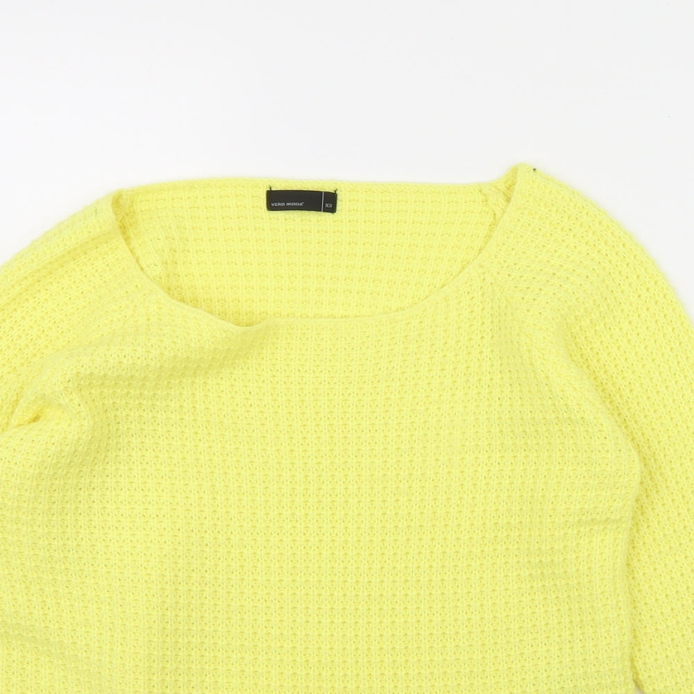 Womens UK Size XS Vera Moda Yellow Pullover Jumper