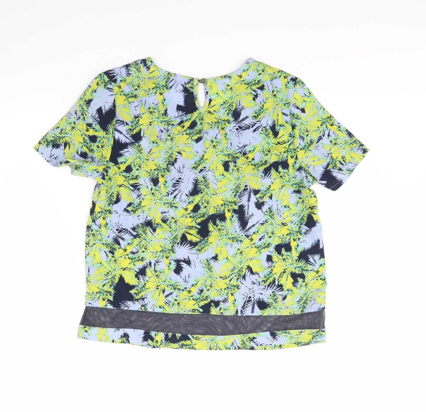 Womens UK Size 8 Therapy Green Cropped Blouse