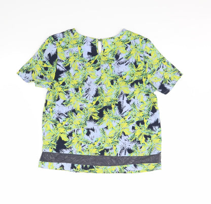 Womens UK Size 8 Therapy Green Cropped Blouse