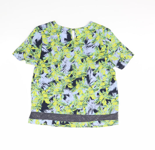 Womens UK Size 8 Therapy Green Cropped Blouse
