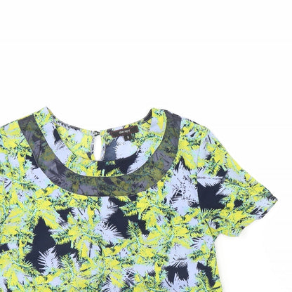 Womens UK Size 8 Therapy Green Cropped Blouse