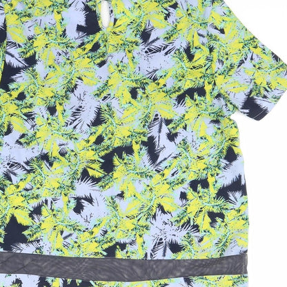 Womens UK Size 8 Therapy Green Cropped Blouse