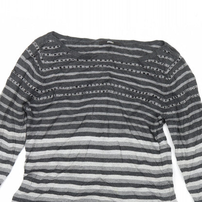 Womens UK Size 10 M&s Grey Pullover Jumper