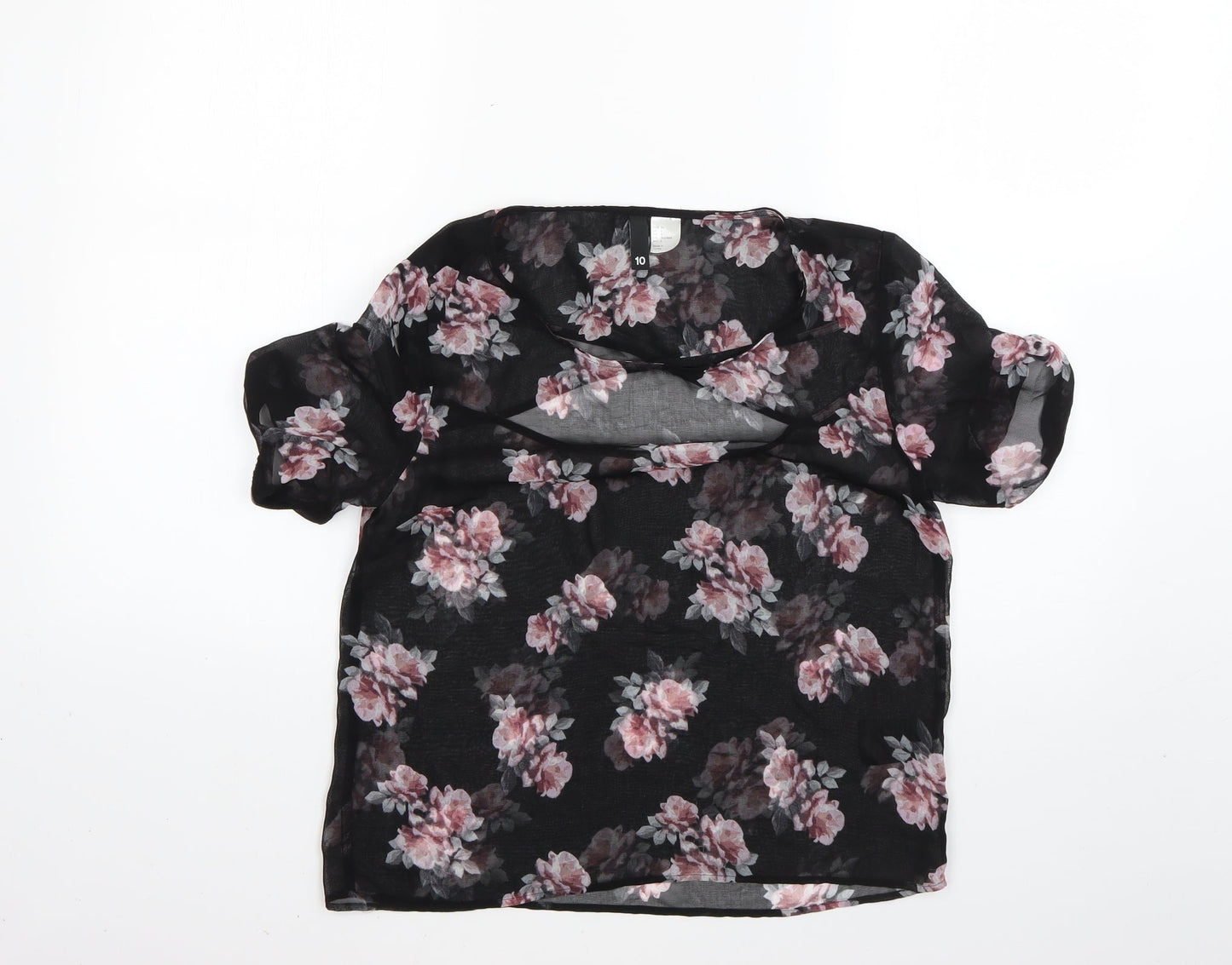 Womens UK Size 10 H&M Multicoloured Basic Blouse