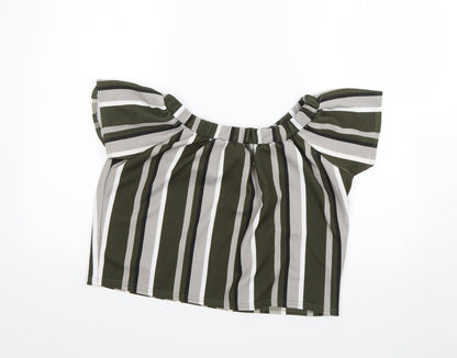 edge Womens Multicoloured Striped  Basic Blouse Size 12