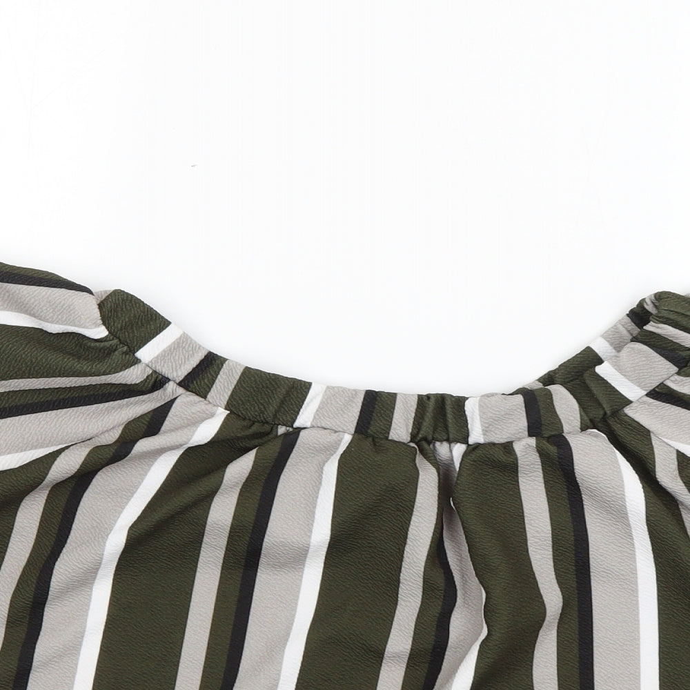 edge Womens Multicoloured Striped  Basic Blouse Size 12