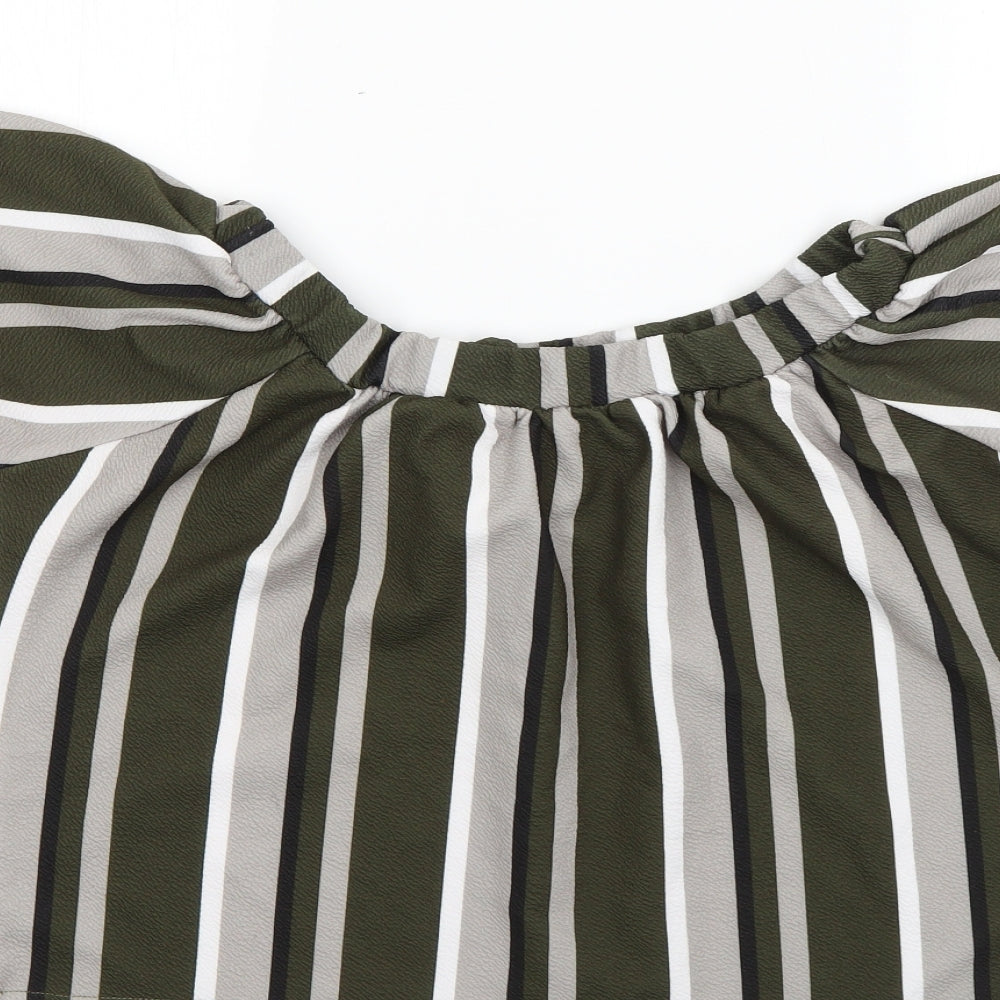 edge Womens Multicoloured Striped  Basic Blouse Size 12