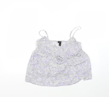 New Look Womens Purple Floral  Basic Blouse Size 14