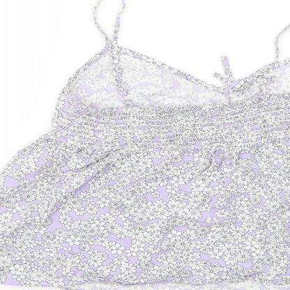 New Look Womens Purple Floral  Basic Blouse Size 14