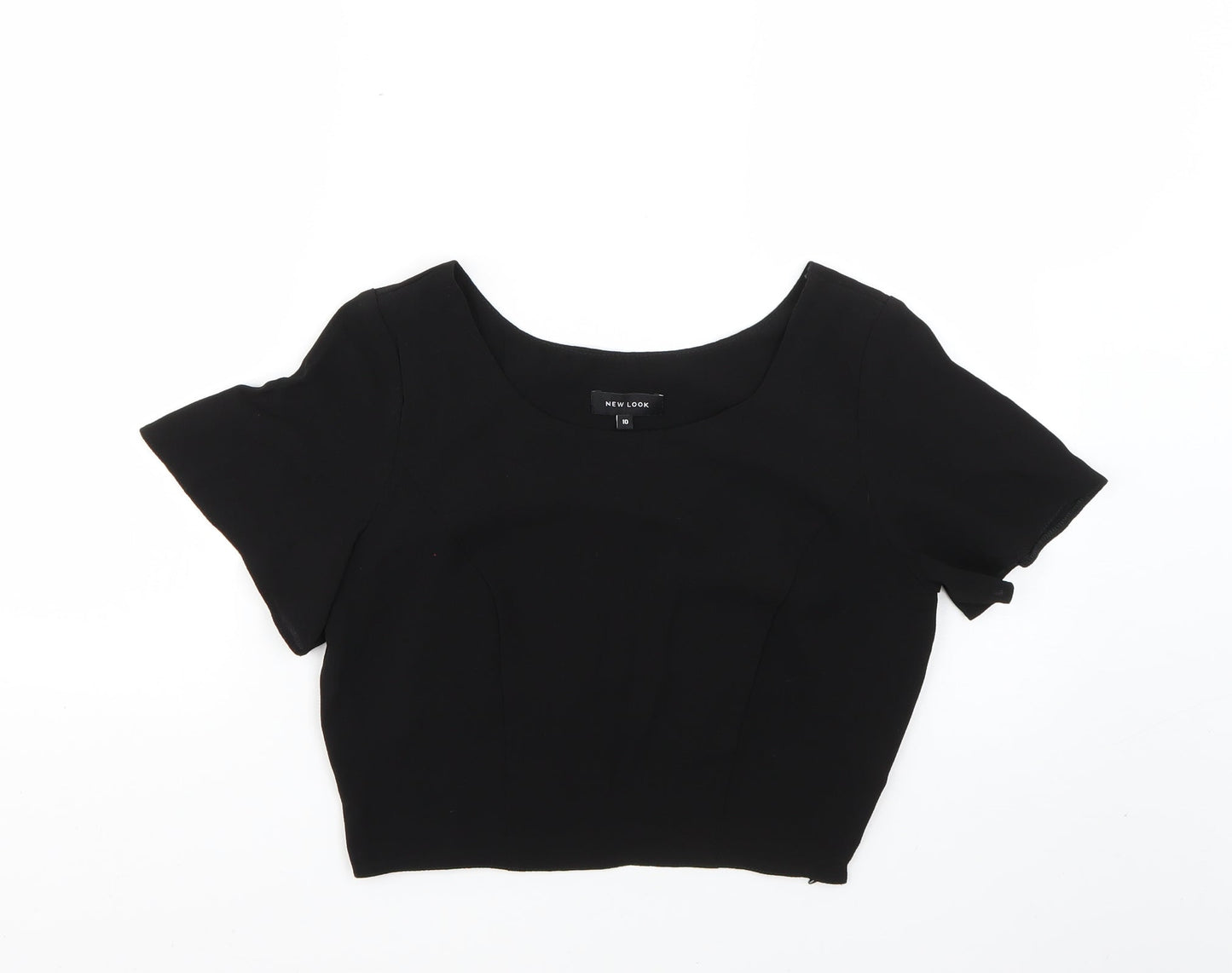 Womens UK Size 10 New Look Black Basic Blouse
