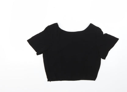Womens UK Size 10 New Look Black Basic Blouse